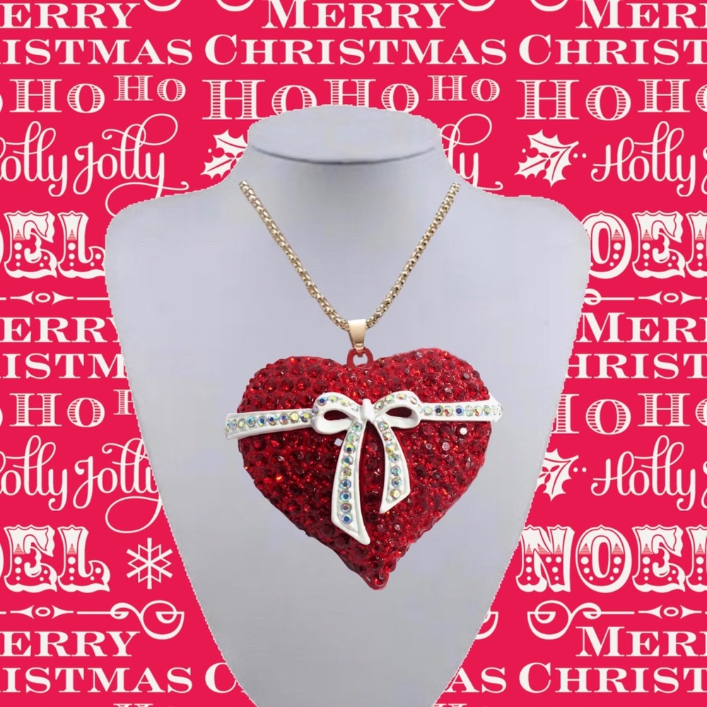 ❤️CRYSTAL INLAY HEART MULTICOLORED BOW TIE